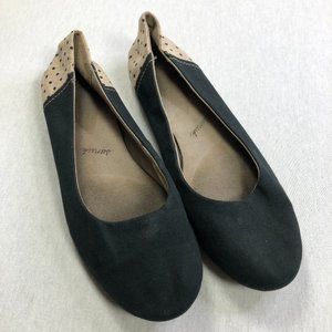 Sanuk Womens Size 8.5 Black Ballet Flats Polka Dot Back Heel